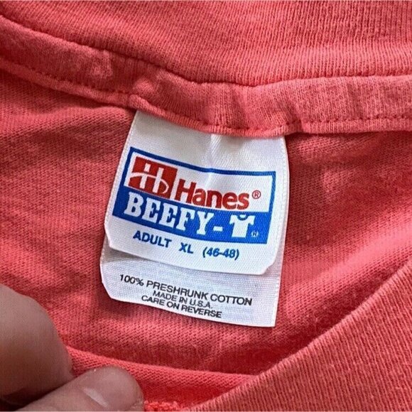Vintage Jamaica T Shirt Size XL 90s Hanes Beefy Single Stitch Pink 1996 - Picture 3 of 6